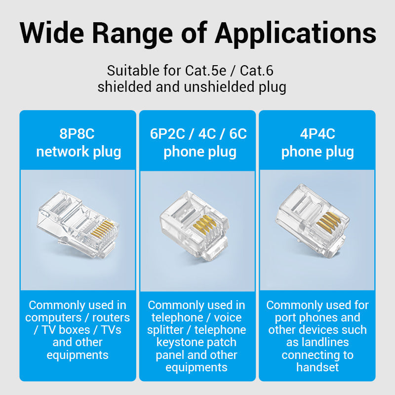 VENTION Multi-Function LAN Cable Crimping Tool Ratchetless Type Black