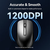VENTION Wireless Full-Sized Keyboard and Mouse Combo with Mouse Pad Black Slim Type - US English Layout