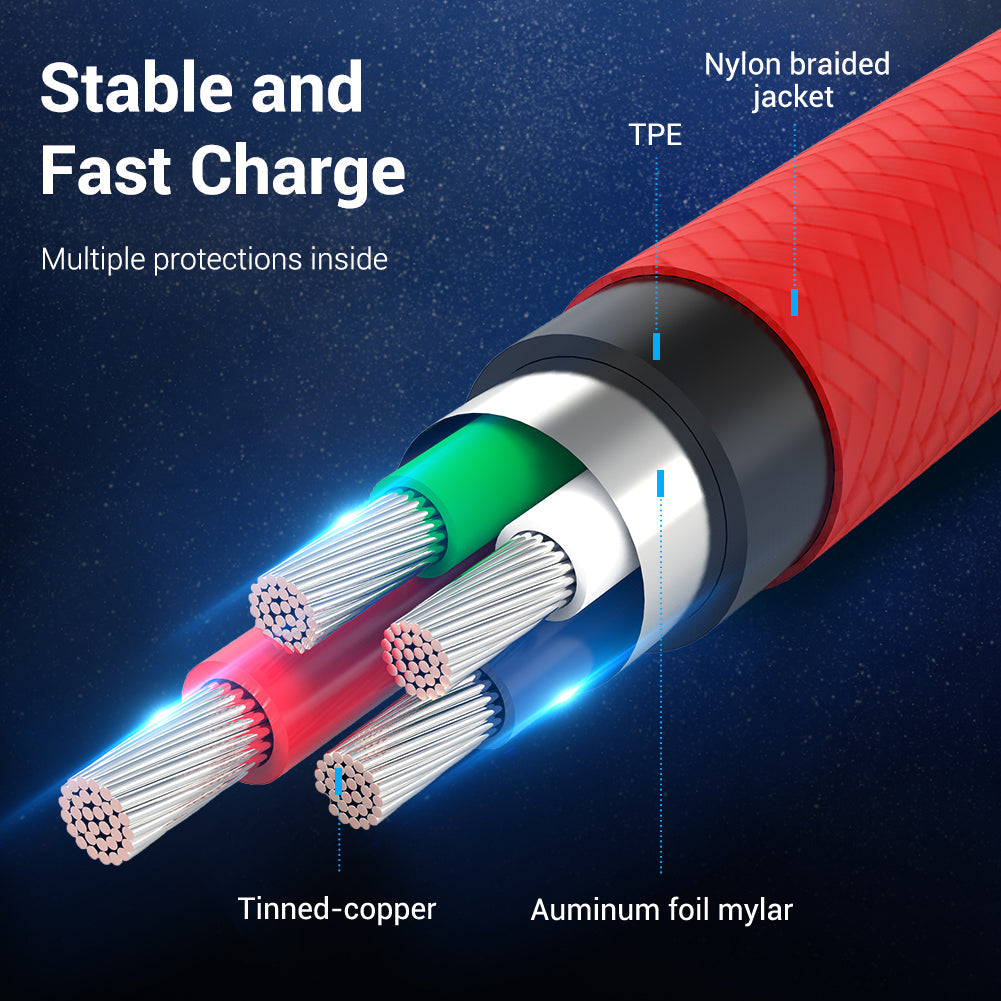 VENTION USB 2.0 to Micro USB Cable 1M Red Aluminum Alloy Type