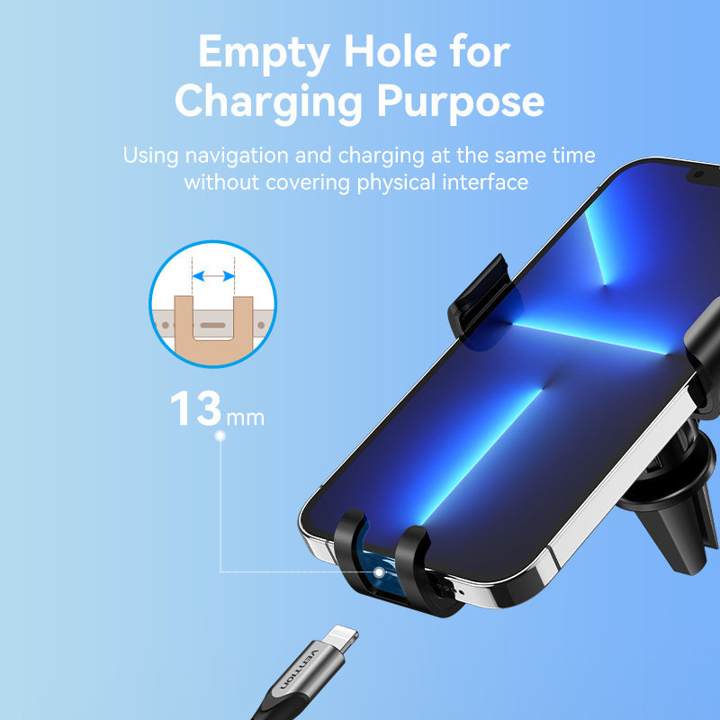 VENTION Auto-Clamping Car Phone Mount With Duckbill Clip Black Square Fashion Type