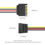 VENTION SATA 15P Power Extension Cable 0.3M Black