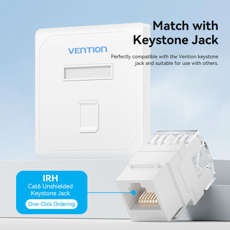 VENTION keystone Jack Wall Plate White 86 Type