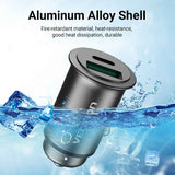 VENTION 25W Dual USB Car Charger (PD3.0+QC3.0) Gray Mini Style Aluminium Alloy Type