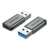 VENTION USB 3.0 Male to USB-C Female Adapter Gray Aluminum Alloy Type