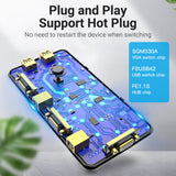 VENTION 2 in 1 Out VGA KVM Switch Black Metal Type