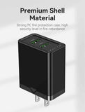 VENTION Two-Port USB(A+A) Wall Charger (18W/18W) US-Plug Black
