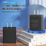 VENTION Two-Port USB(A+C) Wall Charger (18W/20W) US-Plug Black