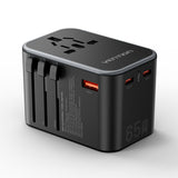 VENTION 3-Port USB (C+C+A) GaN Universal Travel Adapter (65W/65W/30W)