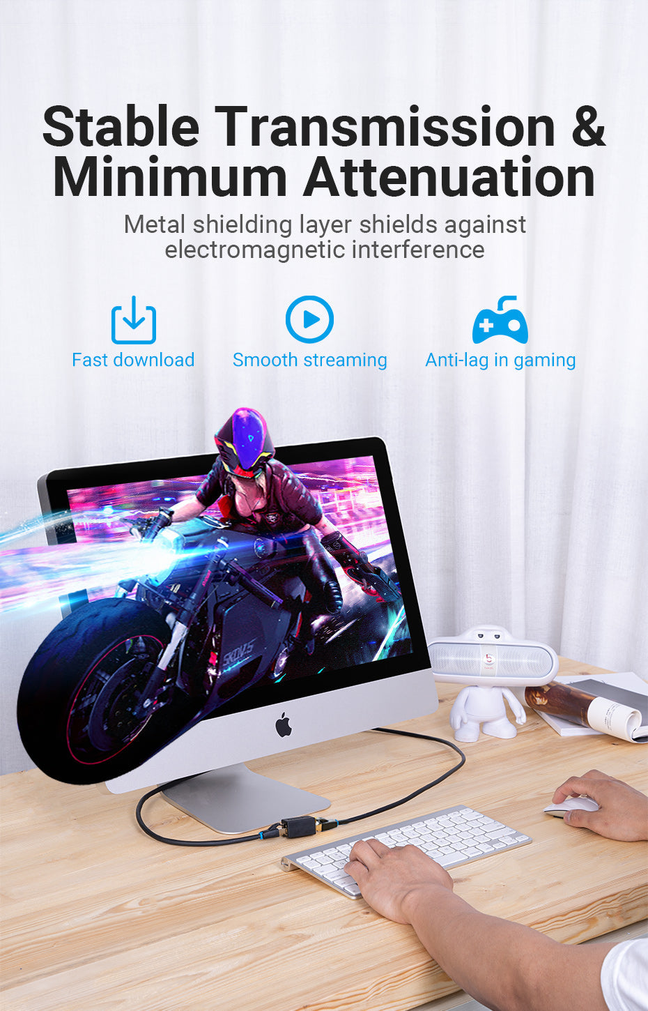 VENTION Cat.6 FTP Keystone Jack Coupler Black