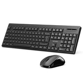 VENTION Wireless Full-Sized Silent Keyboard and Mouse Combo Black Slim Type - US English Layout