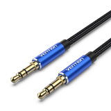 VENTION Cotton Braided 3.5mm Male to Male Audio Cable Blue Aluminum Alloy Type