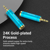 vention 6.5mm Female to 3.5mm Male Adapter Blue Pack of 2