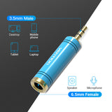vention 6.5mm Female to 3.5mm Male Adapter Blue Pack of 2