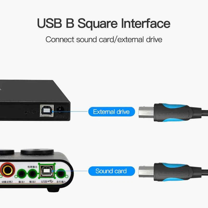 VENTION USB2.0 A Male to B Male Print Cable 1.5M Black