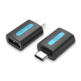 USB-C Male to USB 2.0 Female OTG Adapter Black PVC Type