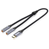 VENTION USB-C Male to Two 3.5mm Female Headphone Jack Splitter Cable