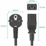 Vention 3-Prong Power Cord 1.8M C13 Connector EU Plug