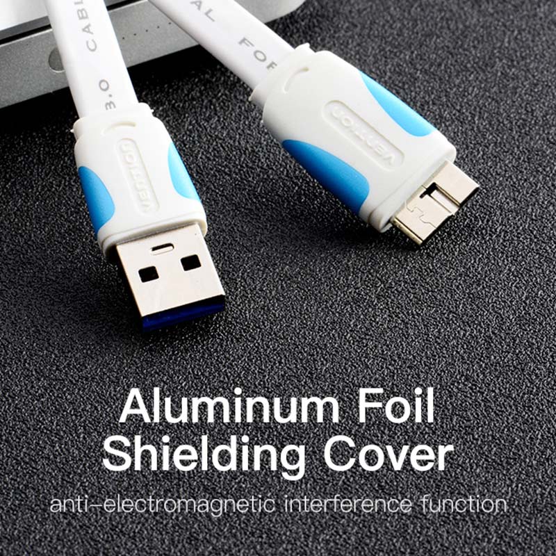 VENTION USB 3.0 Micro B cable with aluminum foil shielding for enhanced performance