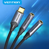 VENTION USB-C Male to Two 3.5mm Female Headphone Jack Splitter Cable