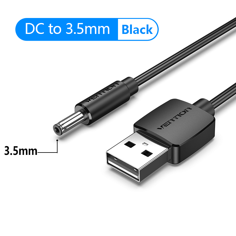 USB to DC 3.5mm Power Cable USB A to 3.5 Jack Connector 5V Power Supply Adapter for Fans USB HUB DC 5.5mm Charging Cable