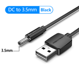 USB to DC 3.5mm Power Cable USB A to 3.5 Jack Connector 5V Power Supply Adapter for Fans USB HUB DC 5.5mm Charging Cable