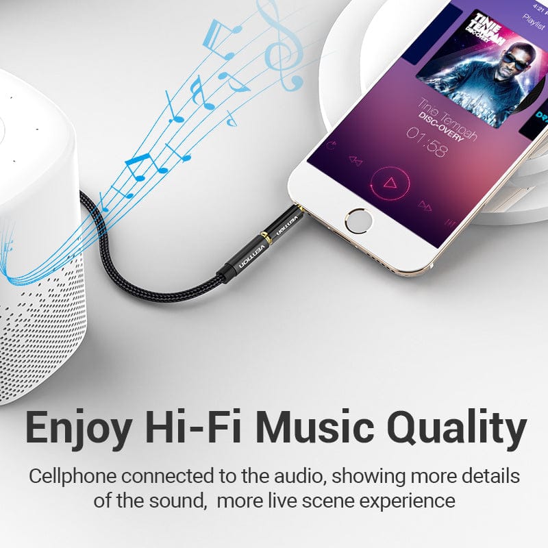 VENTION 3.5mm Male to 2.5mm Female Audio Adapter Black Metal Type