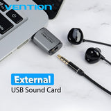 VENTION USB External Sound Card Gray Metal Type (OMTP-CTIA)
