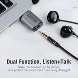 VENTION USB External Sound Card Gray Metal Type (OMTP-CTIA)