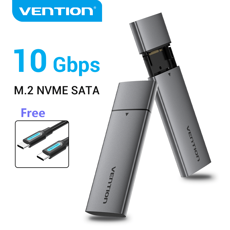 VENTION M.2 NVMe SSD Enclosure (USB 3.1 Gen 2-C) Gray Aluminum Alloy Type