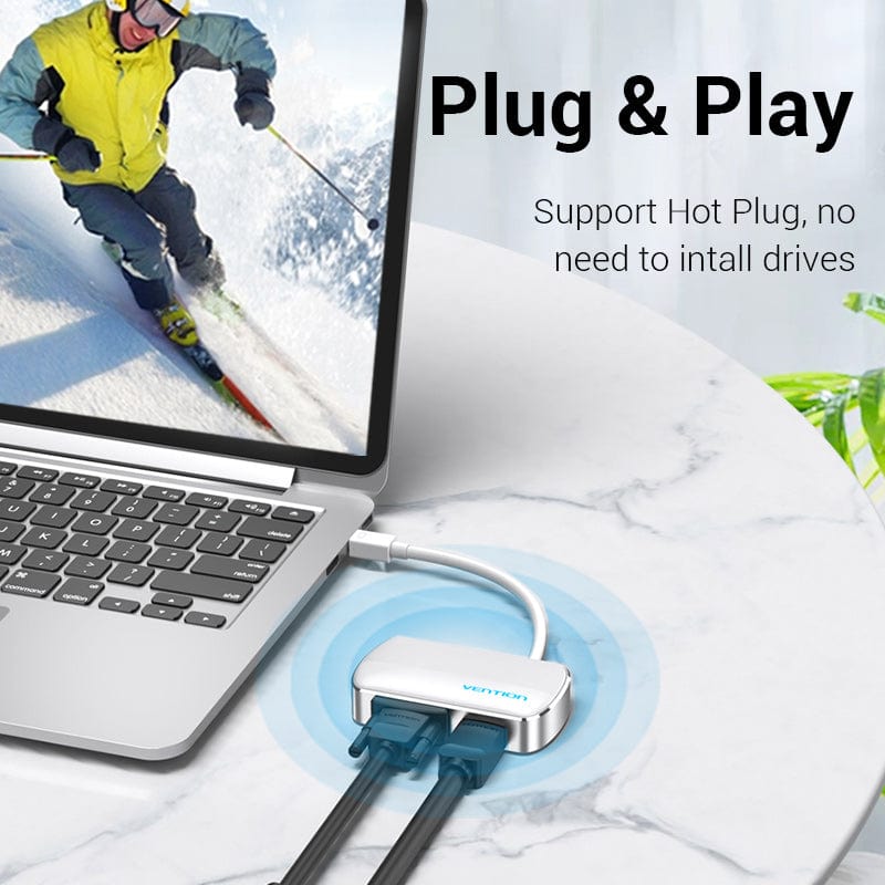 VENTION MINI DP to HDMI/VGA Converter 0.15M White