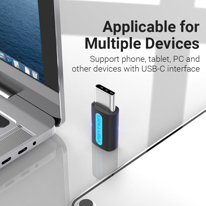 VENTION USB-C Male to Micro USB 2.0 B Female Adapter Black PVC Type