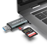 VENTION USB3.0 Multi-function Card Reader Gray Metal Type