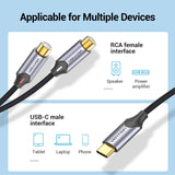 VENTION USB C to RCA Audio Cable Type C Male to 2 RCA Female for Huawei Xiaomi Laptop Speaker Amplifier USB-C RCA Y Splitter