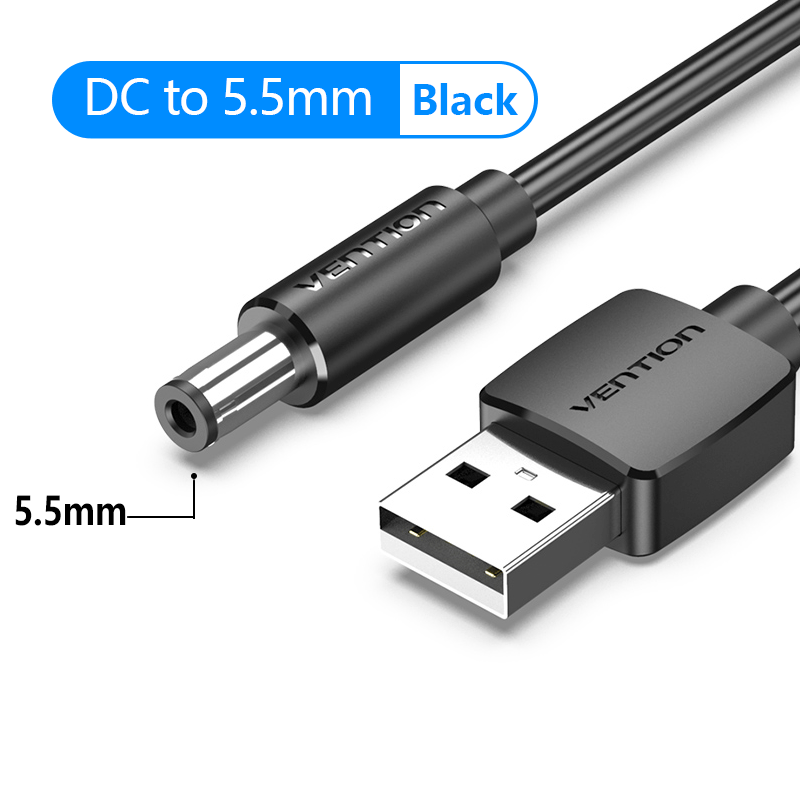 USB to DC 3.5mm Power Cable USB A to 3.5 Jack Connector 5V Power Supply Adapter for Fans USB HUB DC 5.5mm Charging Cable