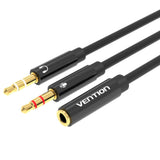 VENTION 0.3m 2 in 1 3.5mm Audio Cable
