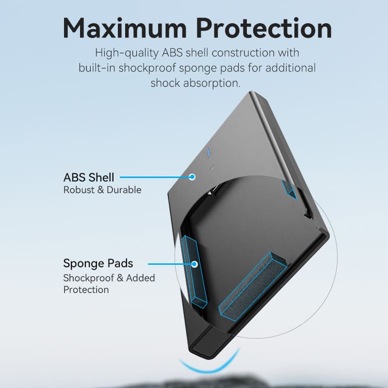 VENTION 2.5 Inch SATA Hard Drive Enclosure (USB 3.1 Gen 2-C) Black