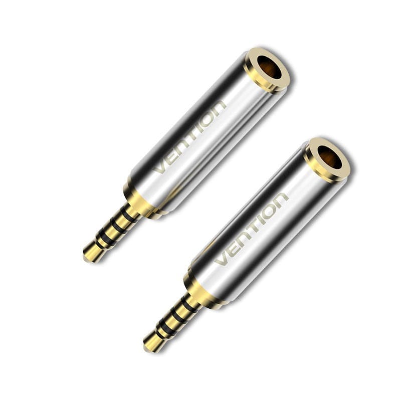 VENTION 2.5mm Male to 3.5mm Female Audio Adapter Silvery Metal Type