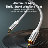 Vention 2RCA male to male cable with aluminum alloy shell for durability and wear resistance