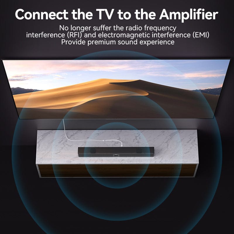 Vention 2RCA male to male cable for connecting TV to amplifier with premium sound quality