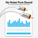 Vention 2RCA male to male cable for optimal stereo audio and high-fidelity sound quality.