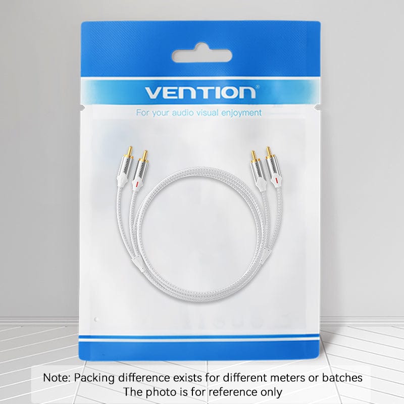 Vention 2RCA male to male cable packaged for audio and visual enjoyment