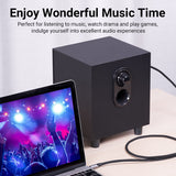 Vention 3.5mm to 6.5mm audio cable connecting laptop to speaker for superior audio enjoyment