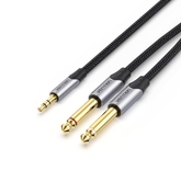 Vention 3.5mm to dual 6.5mm audio cable with durable connectors for high-quality sound transmission