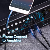 VENTION 3.5mm to dual 6.5mm audio cable connecting phone to amplifier for enhanced audio experience
