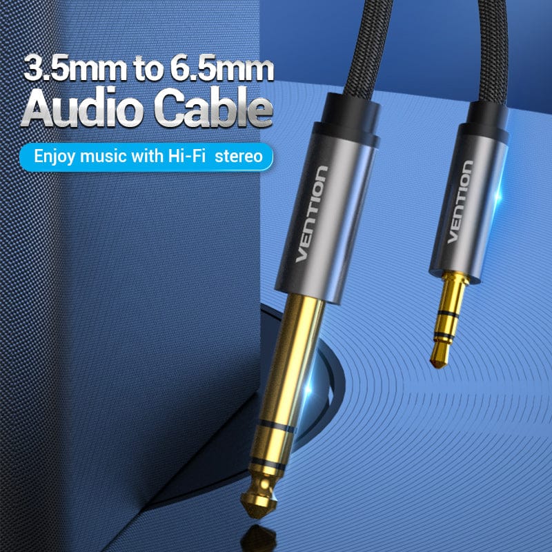 VENTION 3.5mm to 6.35mm cable for Hi-Fi stereo audio, ideal for connecting devices