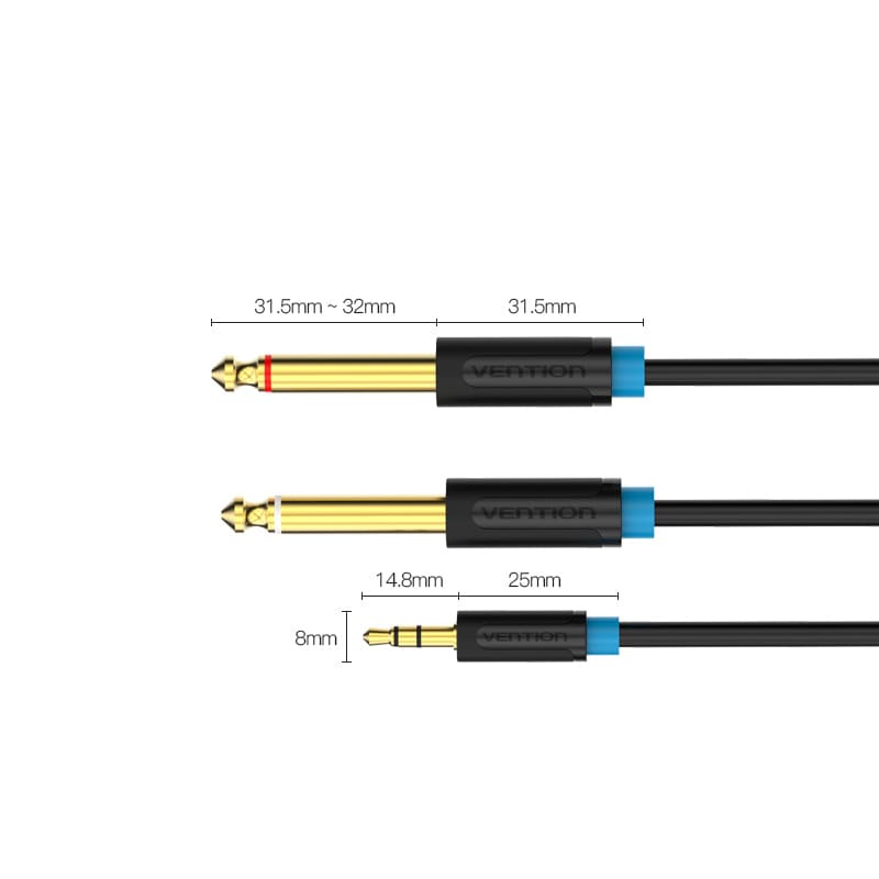 VENTION 3.5mm to dual 6.35mm audio cable for connecting audio devices with clear sound quality