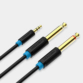 VENTION 3.5mm to dual 6.35mm audio cable for connecting devices with studio-quality sound