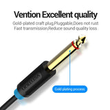 Vention 3.5mm to dual 6.35mm audio cable with gold-plated connectors for optimal sound quality