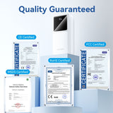 VENTION 30000mAh power bank with multiple safety certification documents displayed around it