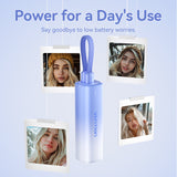 VENTION 5000mAh power bank in blue with photos displaying its portable charging feature